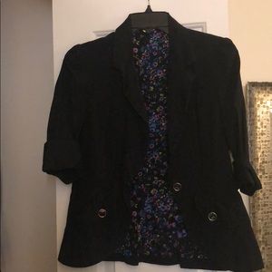 Black blazer (just floral on the inside)